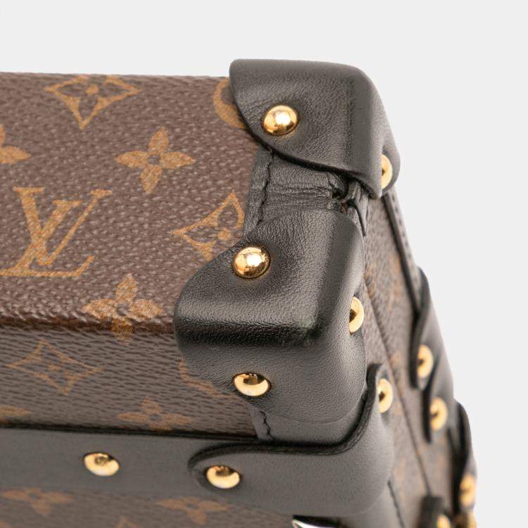 Pre Owned Louis Vuitton Brown Monogram Studded Petite Malle Shoulder Bag