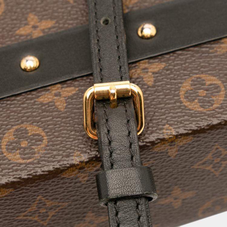 Pre Owned Louis Vuitton Brown Monogram Studded Petite Malle Shoulder Bag