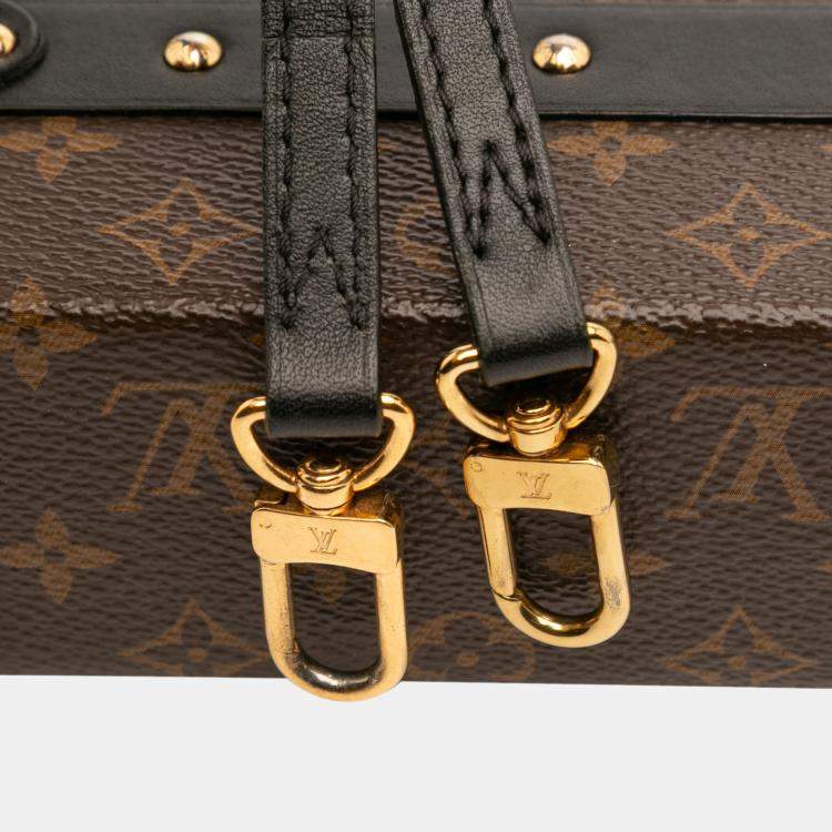Pre Owned Louis Vuitton Brown Monogram Studded Petite Malle Shoulder Bag