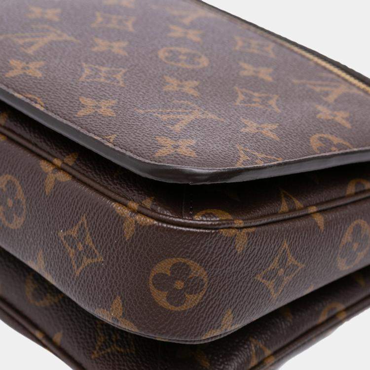 Pre Owned Louis Vuitton Brown Monogram Pochette Metis