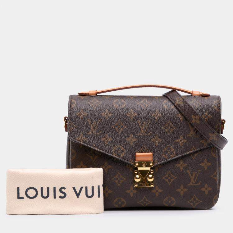 Pre Owned Louis Vuitton Brown Monogram Pochette Metis