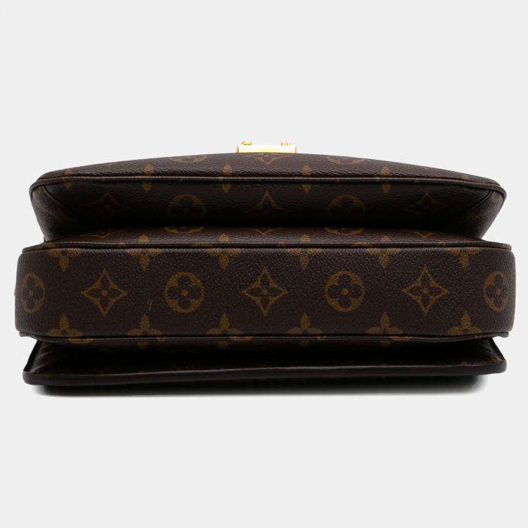 Pre Owned Louis Vuitton Brown Monogram Pochette Metis