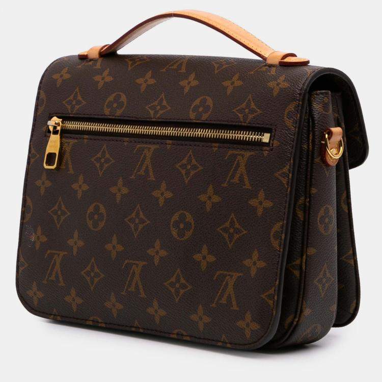 Pre Owned Louis Vuitton Brown Monogram Pochette Metis