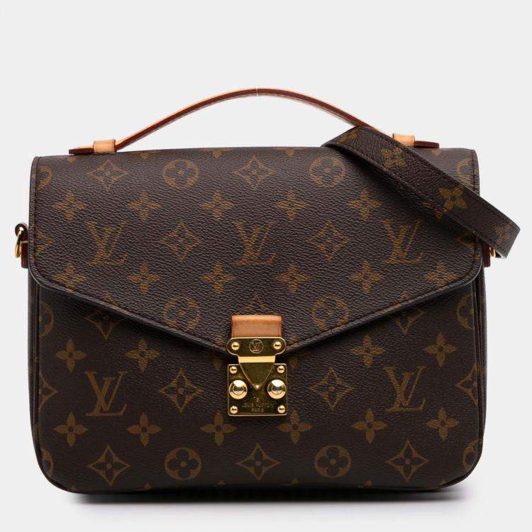 Pre Owned Louis Vuitton Brown Monogram Pochette Metis