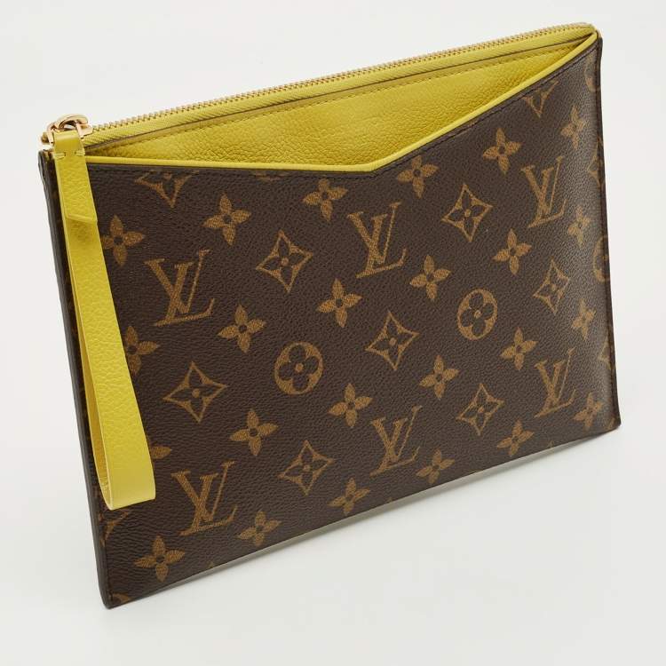 Pre Owned Louis Vuitton Pistache Monogram Canvas Pochette Pallas Clutch