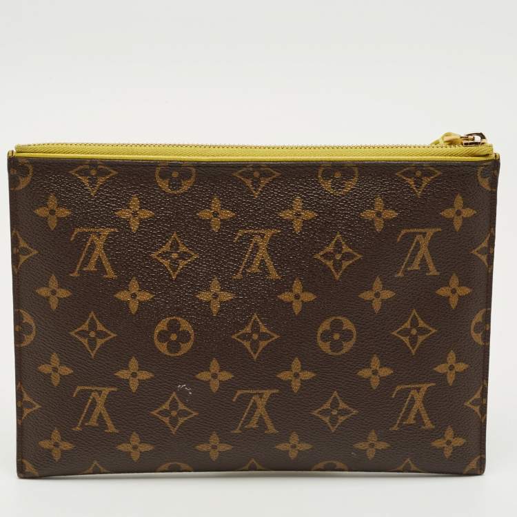 Pre Owned Louis Vuitton Pistache Monogram Canvas Pochette Pallas Clutch