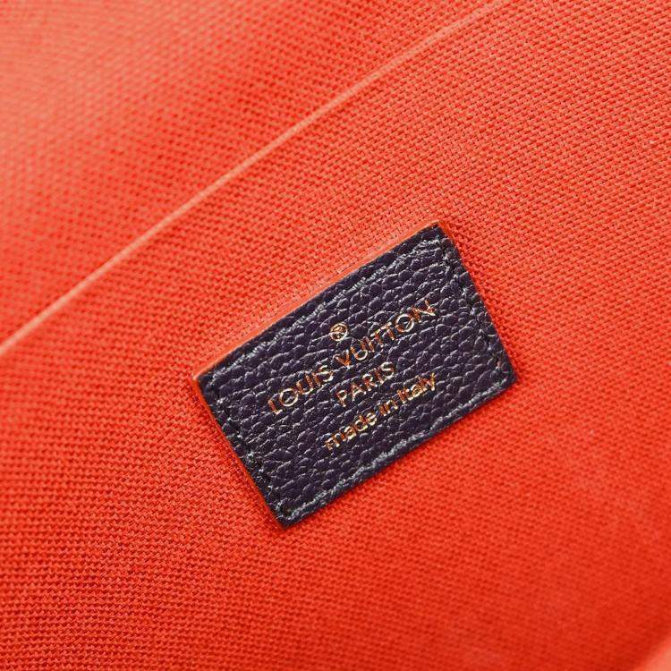 Pre Owned Louis Vuitton Felicie Pochette Navy, Red Monogram Empreinte Leather Shoulder Bag