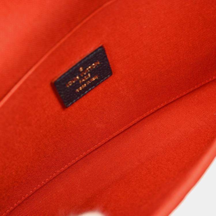 Pre Owned Louis Vuitton Felicie Pochette Navy, Red Monogram Empreinte Leather Shoulder Bag