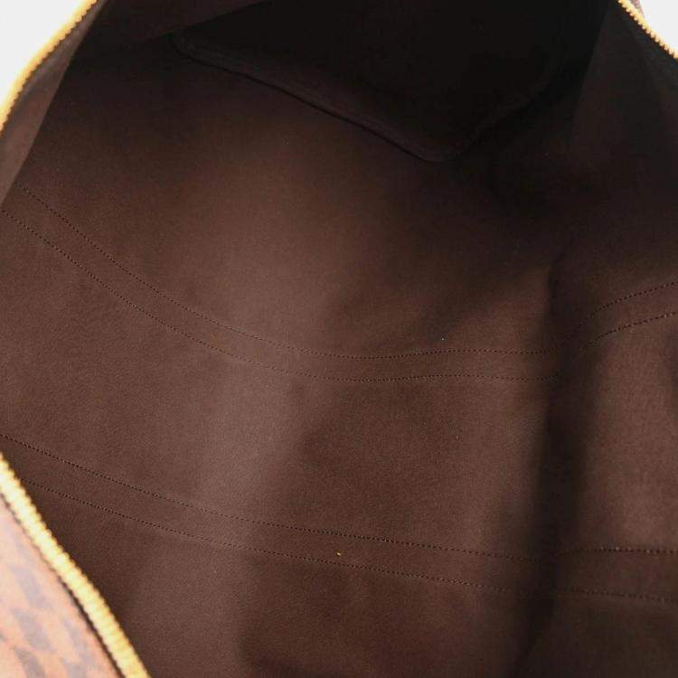 Pre Owned Louis Vuitton Keepall Bandouliere 55 Damier Ebene Canvas Duffle Bag