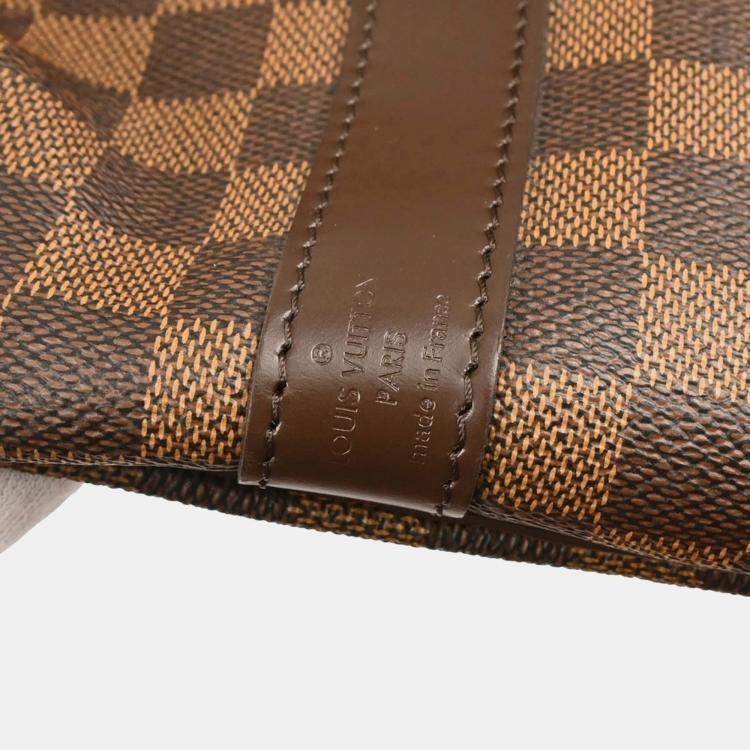 Pre Owned Louis Vuitton Keepall Bandouliere 55 Damier Ebene Canvas Duffle Bag