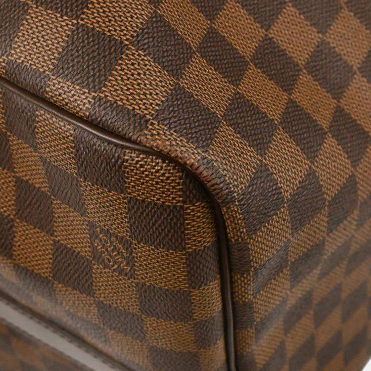 Pre Owned Louis Vuitton Keepall Bandouliere 55 Damier Ebene Canvas Duffle Bag