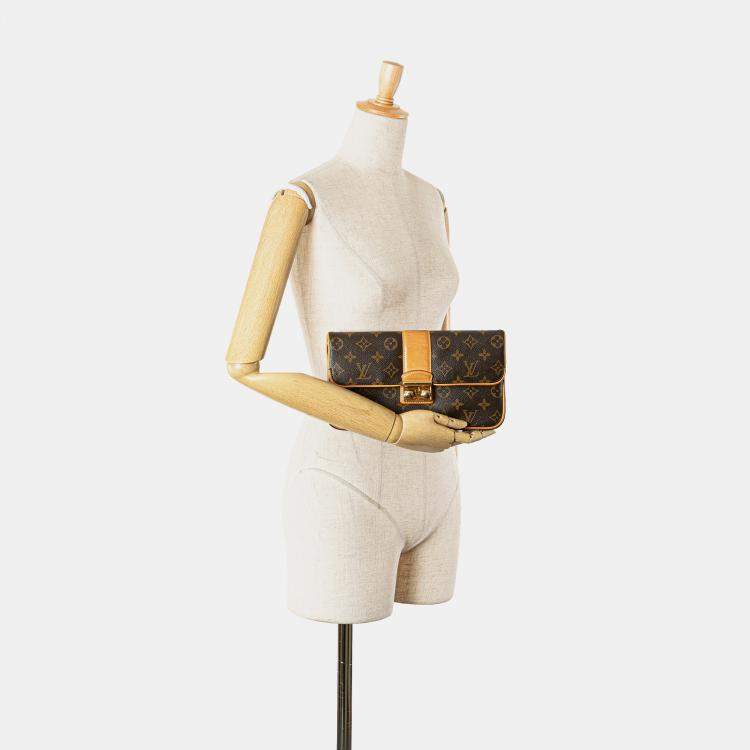 Pre Owned Louis Vuitton Brown Monogram Sofia Coppola Slim Clutch
