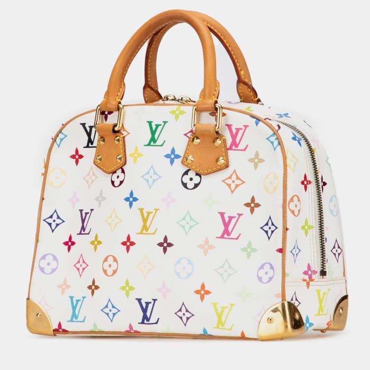 Pre Owned Louis Vuitton White Monogram Multicolore Trouville