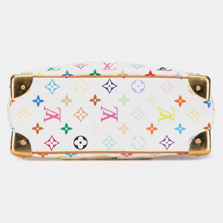 Pre Owned Louis Vuitton White Monogram Multicolore Trouville