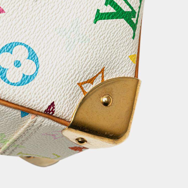 Pre Owned Louis Vuitton White Monogram Multicolore Trouville