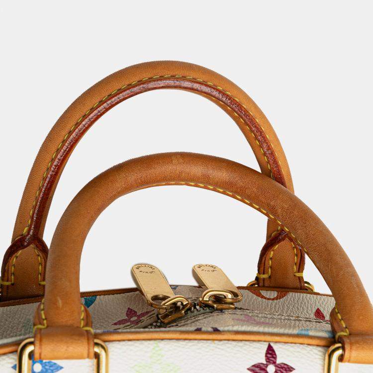 Pre Owned Louis Vuitton White Monogram Multicolore Trouville