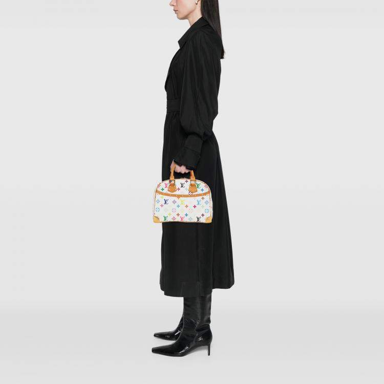 Pre Owned Louis Vuitton White Monogram Multicolore Trouville