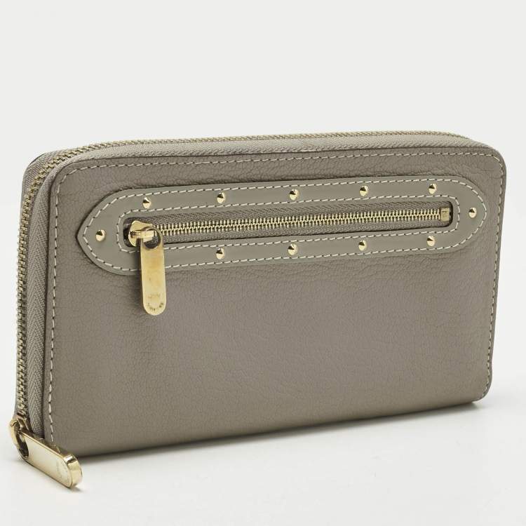 Pre Owned Louis Vuitton Grey Suhali Leather Zip Continental Wallet