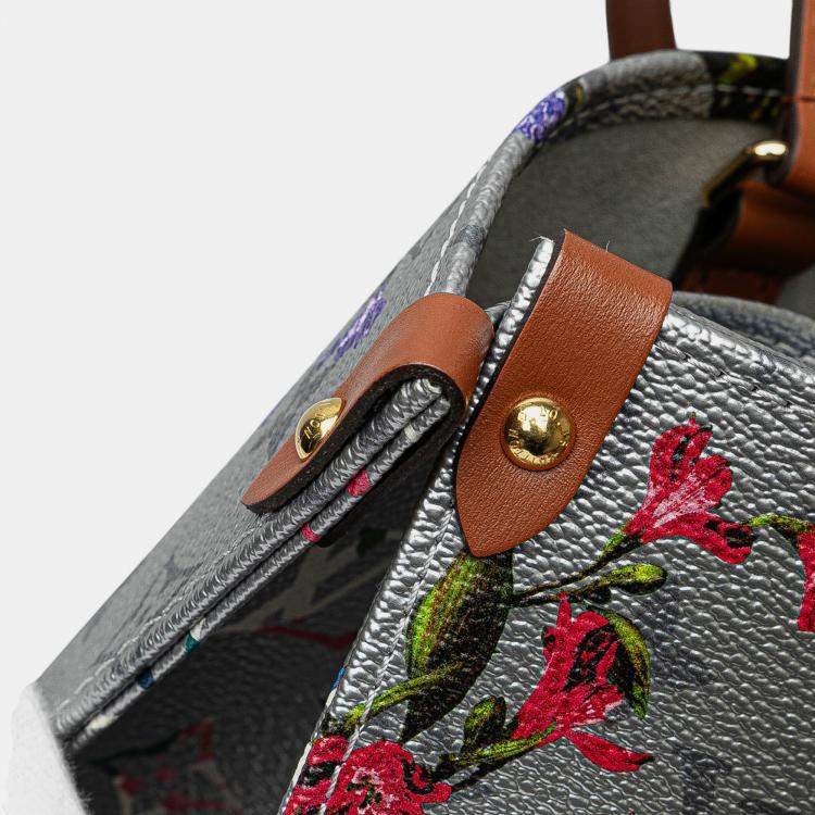 Pre Owned Louis Vuitton Silver Monogram Metallic LV Garden OnTheGo MM