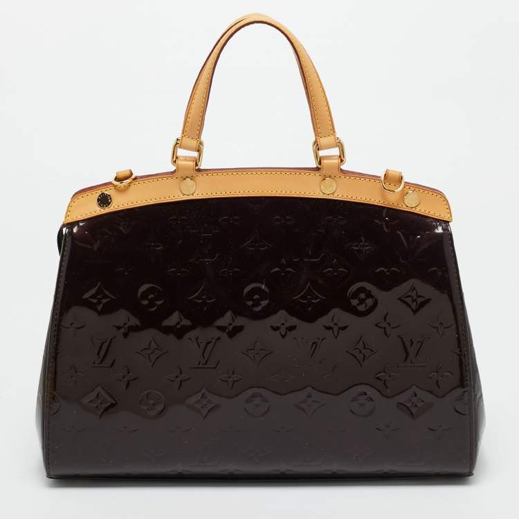 Pre Owned Louis Vuitton Amarante Monogram Vernis Brea MM Bag