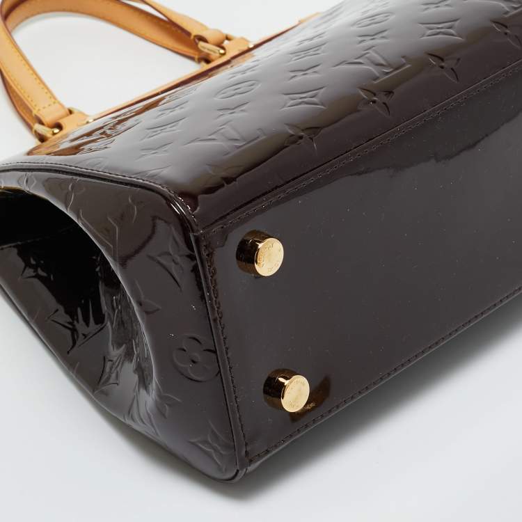 Pre Owned Louis Vuitton Amarante Monogram Vernis Brea MM Bag