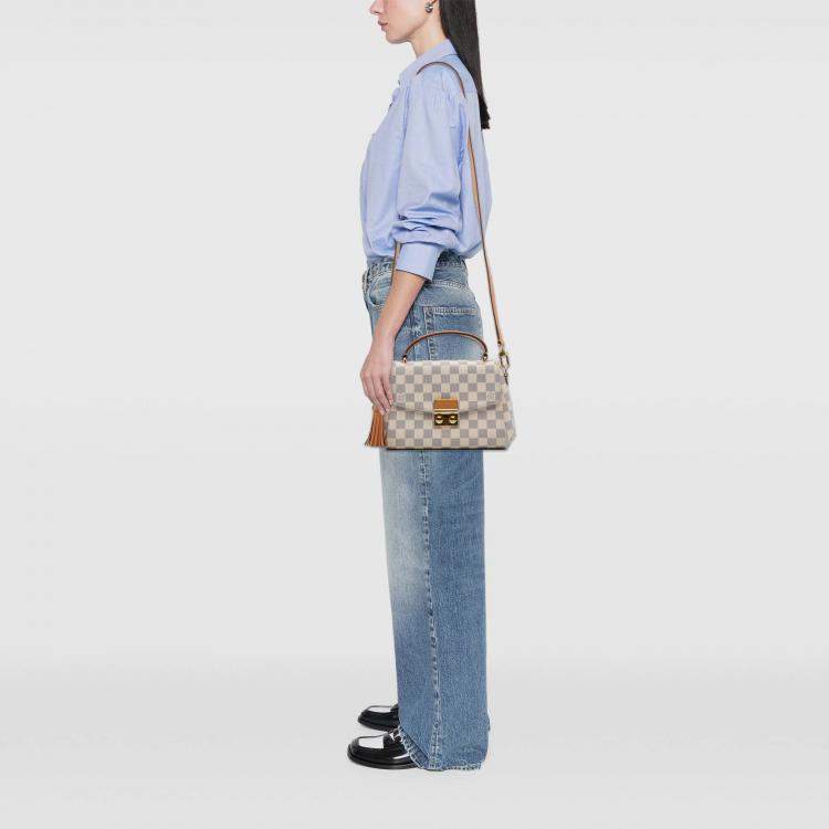 Pre Owned Louis Vuitton White Damier Azur Croisette