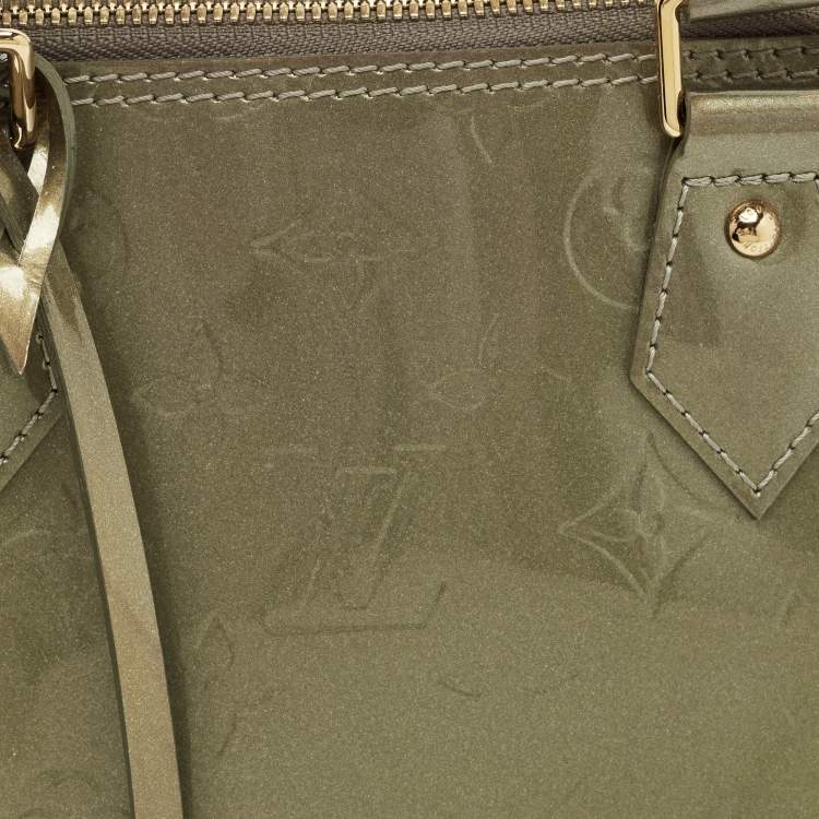 Pre Owned Louis Vuitton Vert Olive Monogram Vernis Alma PM Bag