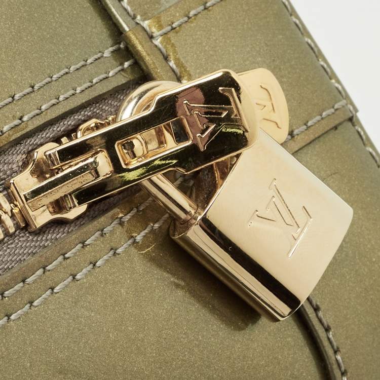 Pre Owned Louis Vuitton Vert Olive Monogram Vernis Alma PM Bag
