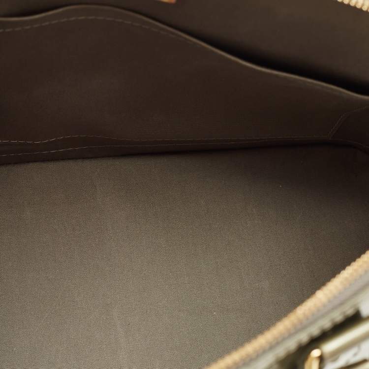 Pre Owned Louis Vuitton Vert Olive Monogram Vernis Alma PM Bag