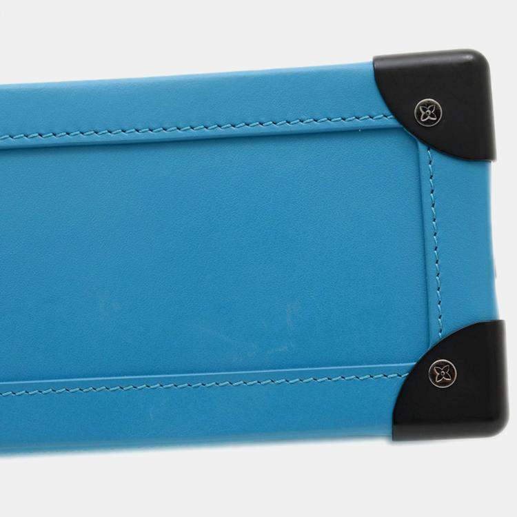 Pre Owned Louis Vuitton See Through Soft Trunk Turquoise Monogram Canvas Shoulder Bag