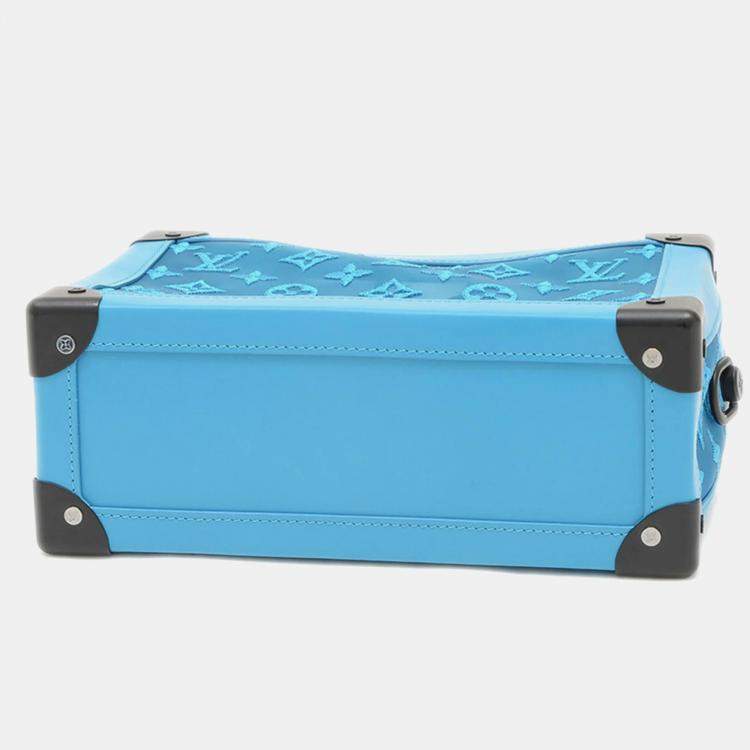 Pre Owned Louis Vuitton See Through Soft Trunk Turquoise Monogram Canvas Shoulder Bag