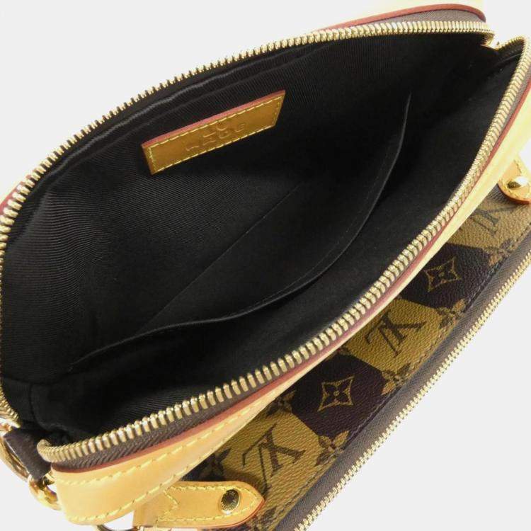 Pre Owned Louis Vuitton Trio Messenger Monogram Stripe Canvas Shoulder Bag