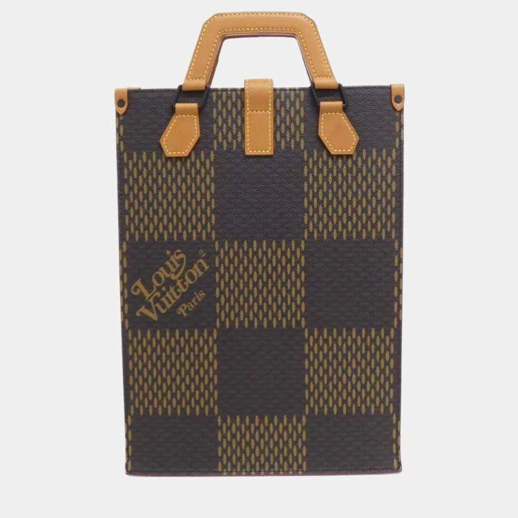Pre Owned Louis Vuitton Mini Giant Damier Ebene Canvas Tote Bag