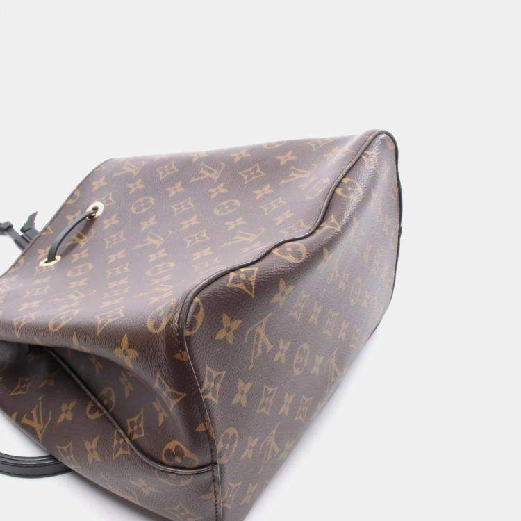Pre Owned Louis Vuitton NeoNoe Brown Black Monogram Coated Canvas Shoulder Bag