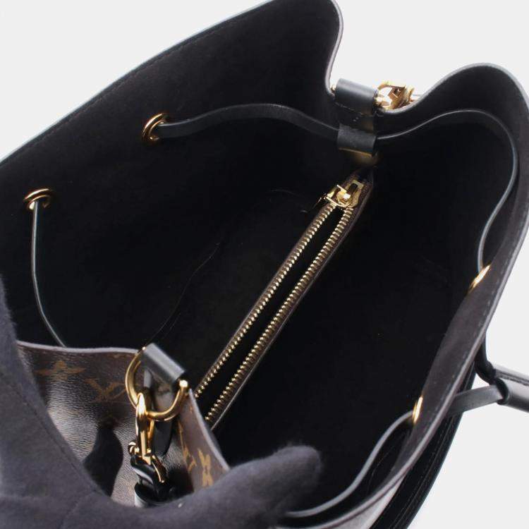Pre Owned Louis Vuitton NeoNoe Brown Black Monogram Coated Canvas Shoulder Bag