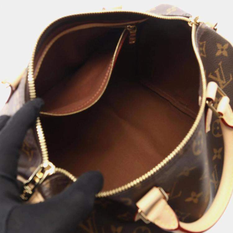 Pre Owned Louis Vuitton Speedy Bandouliere 30 Brown Monogram Coated Canvas Handbag