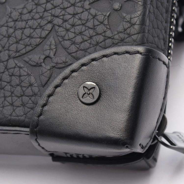 Pre Owned Louis Vuitton Soft Trunk Black Monogram Taurillon Leather Shoulder Bag
