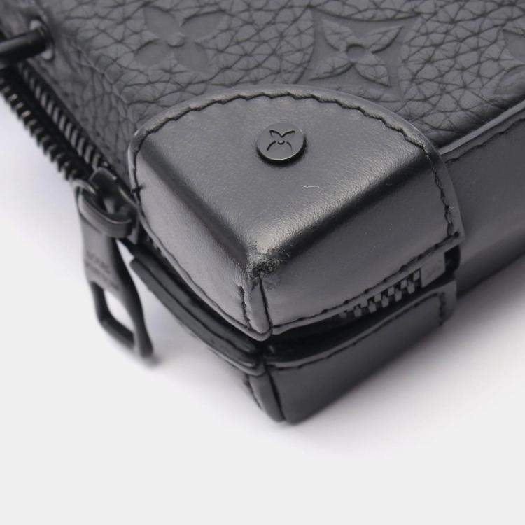 Pre Owned Louis Vuitton Soft Trunk Black Monogram Taurillon Leather Shoulder Bag