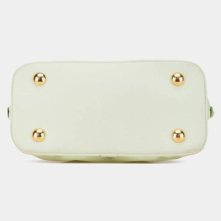 Pre Owned Louis Vuitton Alma Soft BB Light Green Monogram Mahina Leather Shoulder Bag