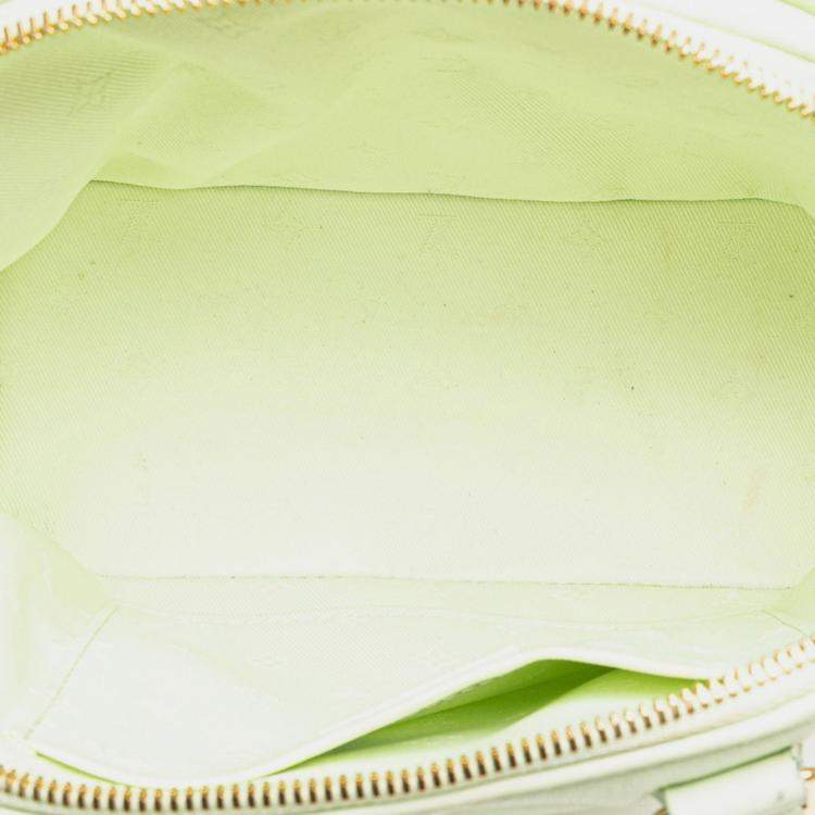 Pre Owned Louis Vuitton Alma Soft BB Light Green Monogram Mahina Leather Shoulder Bag