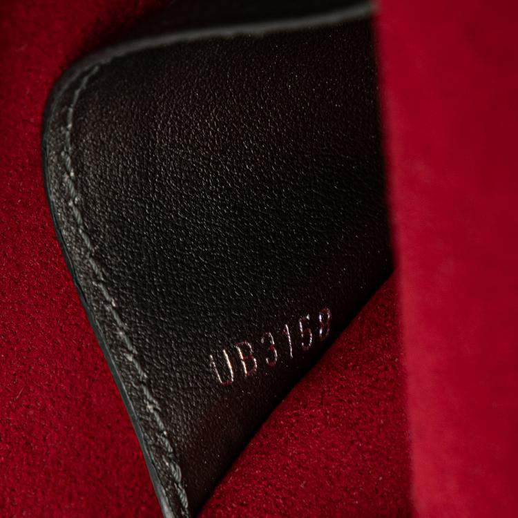 Pre Owned Louis Vuitton Brown Red Bicolor Leather MyLockMe Chain Pochette