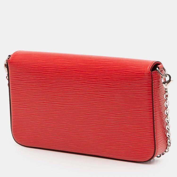 Pre Owned Louis Vuitton Red Epi Pochette Felicie