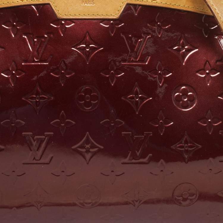 Pre Owned Louis Vuitton Rouge Fauviste Monogram Vernis Brea MM Bag