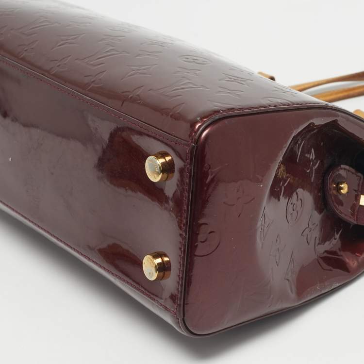Pre Owned Louis Vuitton Rouge Fauviste Monogram Vernis Brea MM Bag
