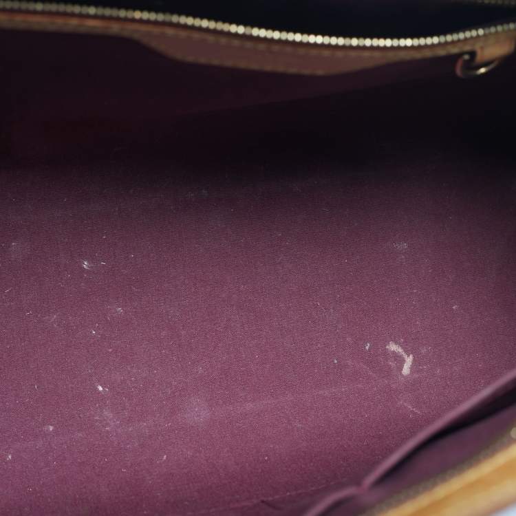 Pre Owned Louis Vuitton Rouge Fauviste Monogram Vernis Brea MM Bag