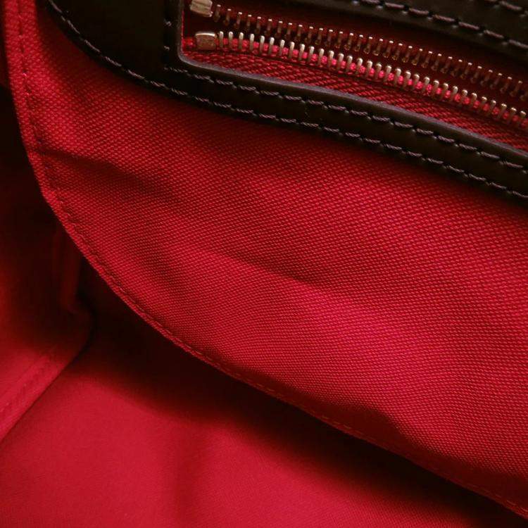 Pre Owned Louis Vuitton Speedy Red Damier Ebene Canvas Size 25