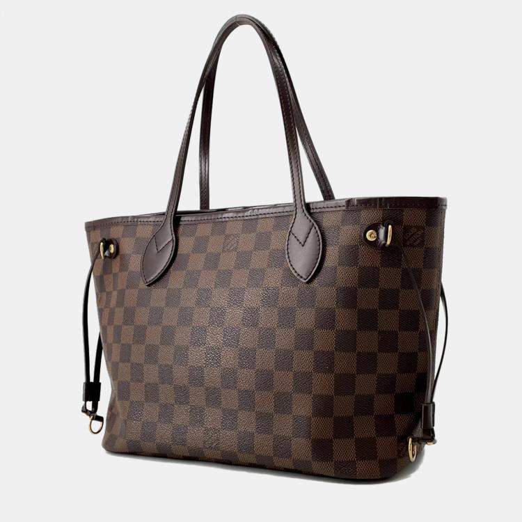 Pre Owned Louis Vuitton Neverfull Brown Damier Ebene Canvas Size PM