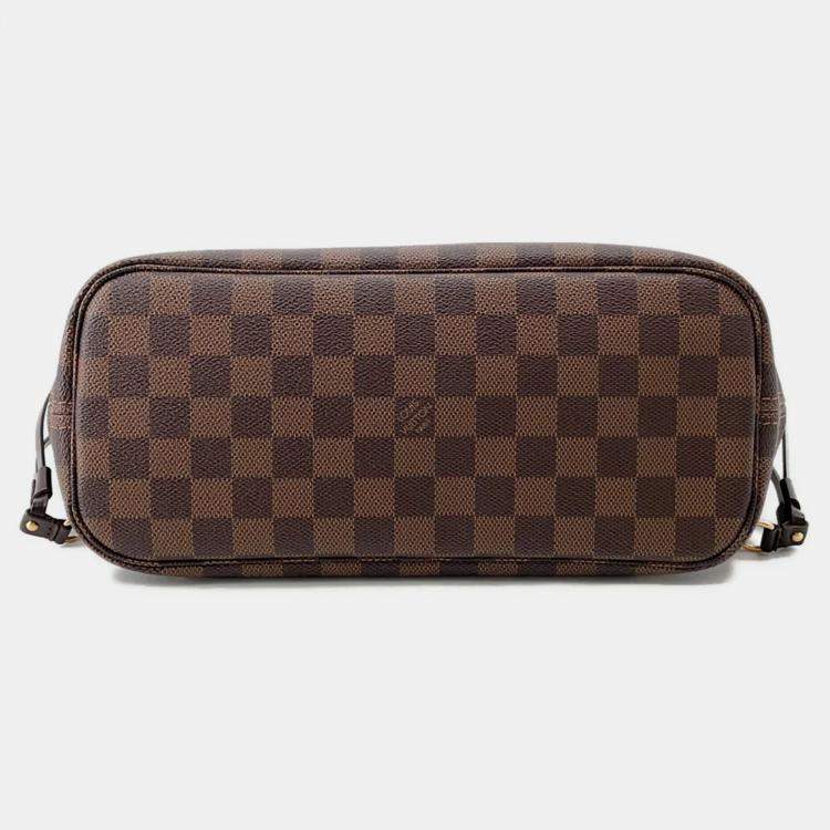 Pre Owned Louis Vuitton Neverfull Brown Damier Ebene Canvas Size PM