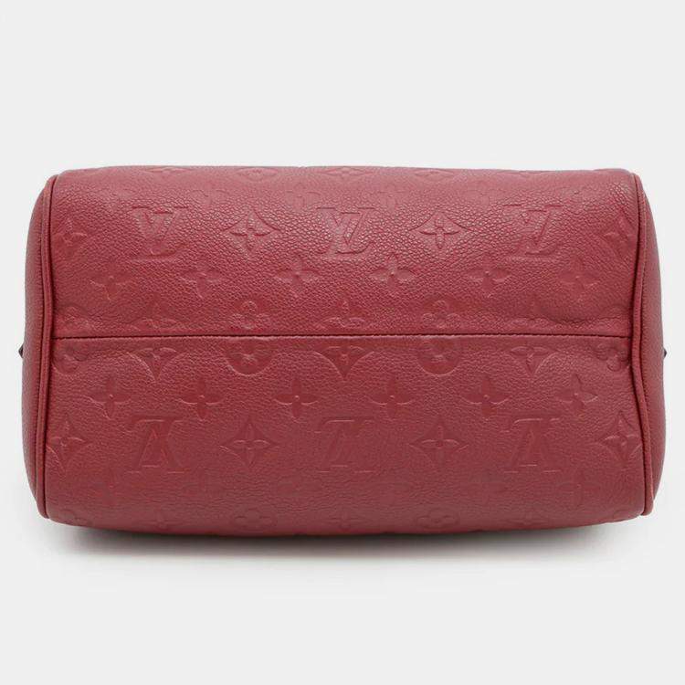 Pre Owned Louis Vuitton Speedy Bandouliere Scarlet Monogram Empreinte Leather Size 25