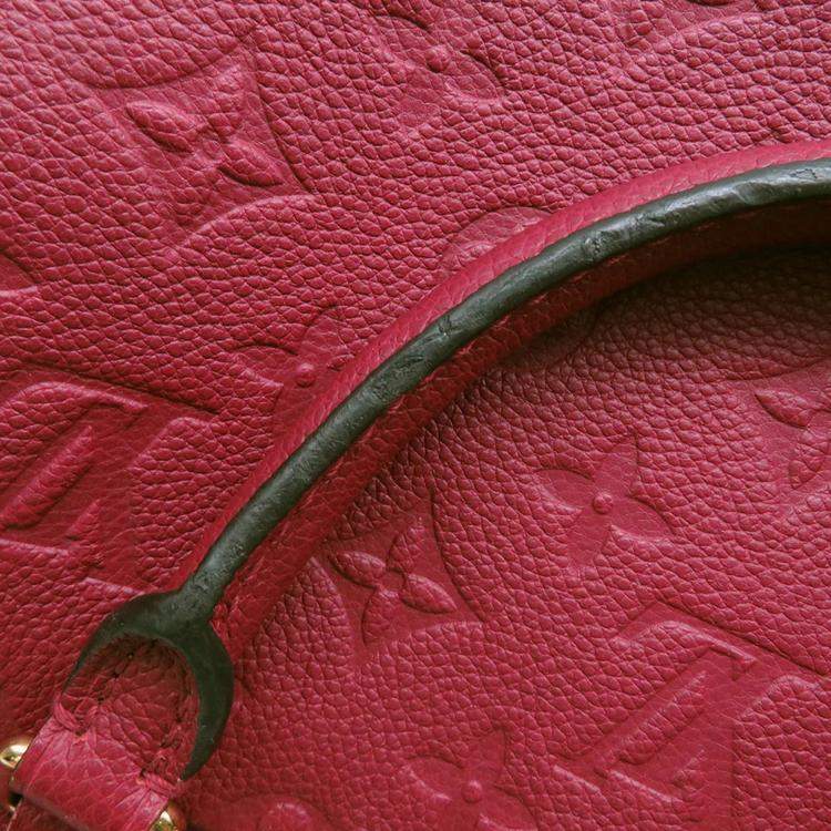 Pre Owned Louis Vuitton Speedy Bandouliere Scarlet Monogram Empreinte Leather Size 25